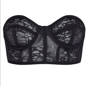 Black Laced Strapless Corset bra